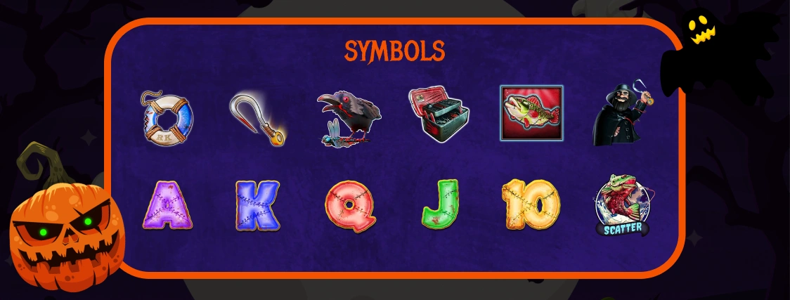 Big Bass Halloween slot symbols.