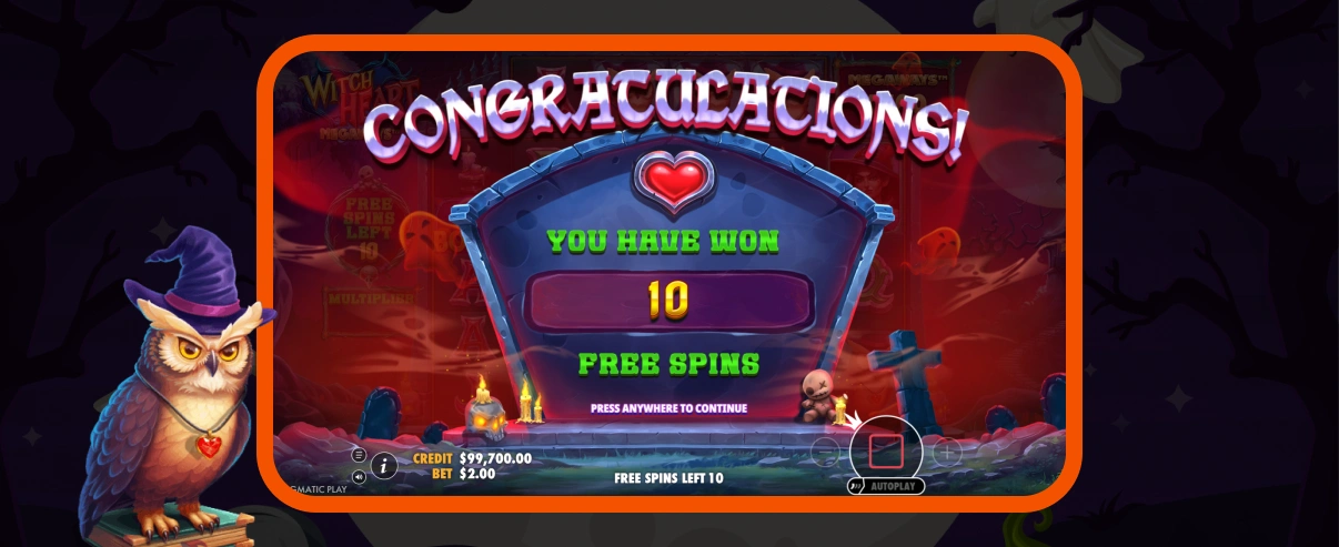Witch Heart Megaways Free Spins.